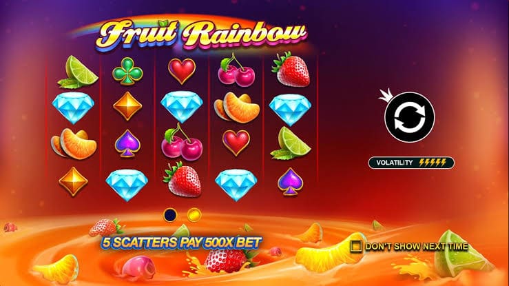 Kemenangan Hingga 2000x Taruhan! Slot Fruit Rainbow Pragmatic Play